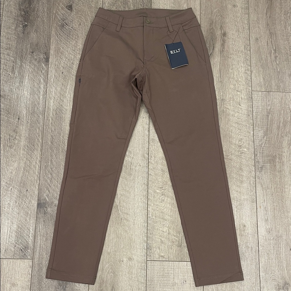 BYLT New Premium Basics Everyday Pant 2.0 Slim Fit Men's Brown Pants Size 31